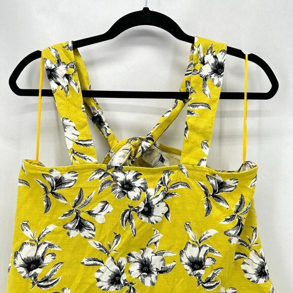 Banana Republic Cross Front Top Size M Floral Linen Coquette Preppy Boho NWT - Picture 5 of 11